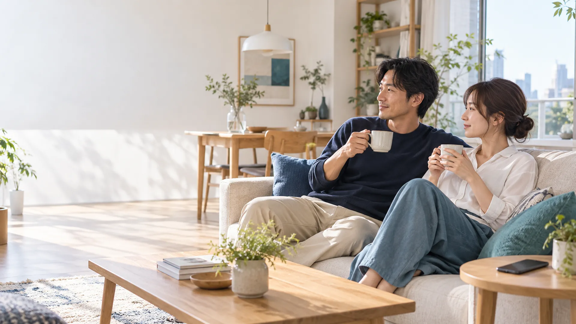 物件を毎日探さず、家でゆっくり過ごす夫婦